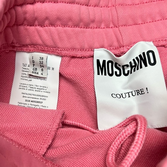 Moschino logo-print cotton sweat pants. Pink - Picture 8 of 11